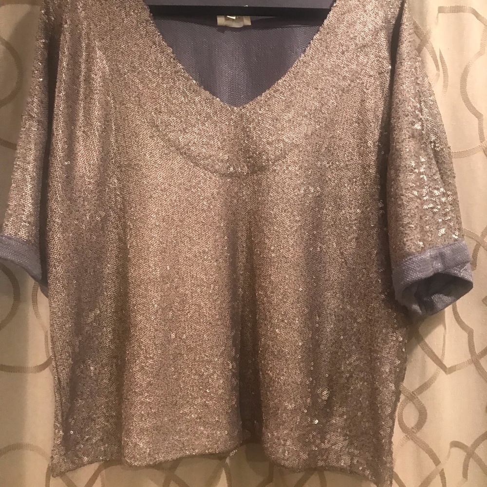 Matte Sequin Antique Gold Top from Anthropologie